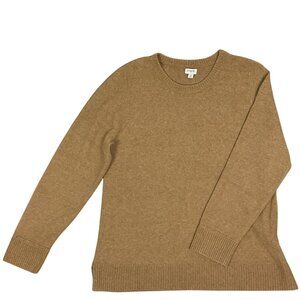 NWOT J. Crew Factory Crewneck sweater in extra-soft yarn, XL, Camel brown color